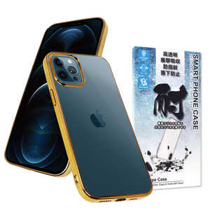 SHIZUKAWILL iPhone 12 Pro Max サイドメッキ加工 TPU クリアケース ゴールド×クリア APIP12PMCLGD