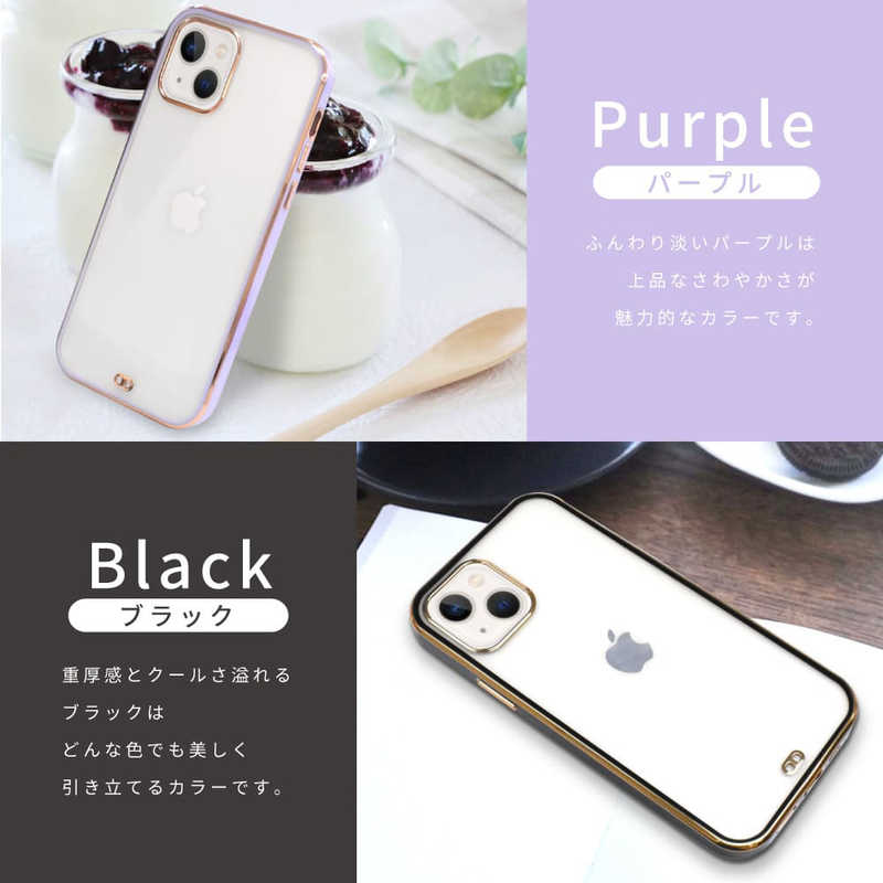 SHIZUKAWILL SHIZUKAWILL iPhone 12 mini サイドメッキ加工 クリアケース Purple APIP12CL2PU APIP12CL2PU