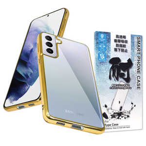 SHIZUKAWILL Galaxy S21＋ サイドメッキ加工 TPU クリアケース ゴールド×クリア SAGAS21PCLGD