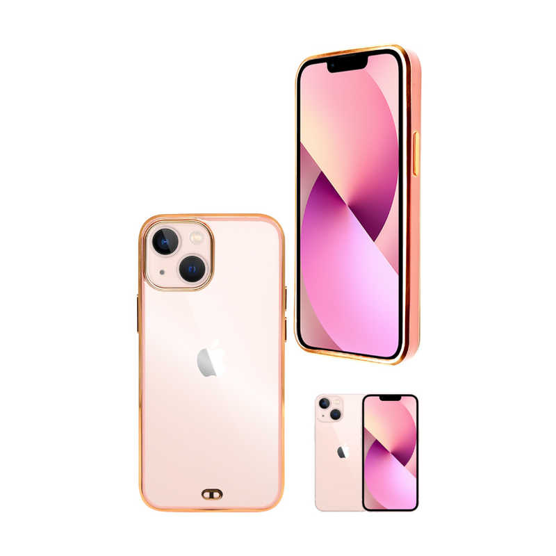 SHIZUKAWILL SHIZUKAWILL iPhone13 mini サイドメッキ加工 メッキ2 クリアケース Pink(ピンク色) APIP13MCL2PI APIP13MCL2PI