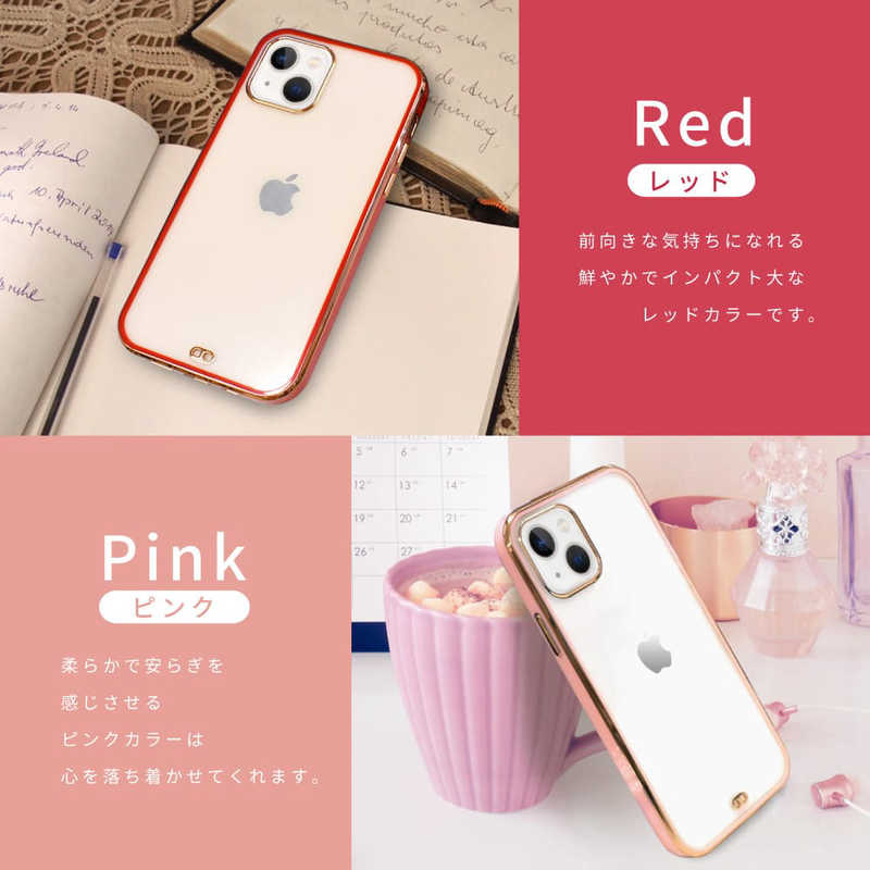 SHIZUKAWILL SHIZUKAWILL iPhone13 サイドメッキ加工 メッキ2 クリアケース Pink(ピンク色) APIP13CL2PI APIP13CL2PI