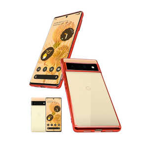 SHIZUKAWILL Google Pixel6 Pro サイドメッキ クリアケース レッド×クリア GOPI6PCLRE