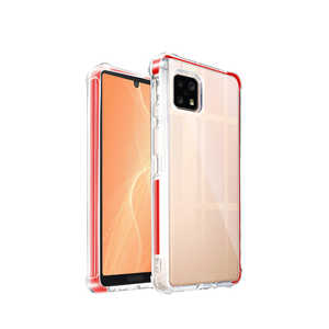 shizukawill AQUOS sense5G sense4 4lite 4basic ケース カバー i-Shine クリアケース レッド SHAQSE4HI2RE