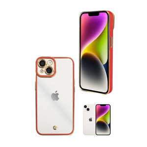 SHIZUKAWILL iPhone14 サイドメッキ加工 メッキ2 クリアケース Red 赤色 1個入り APIP14CL2RE