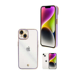 SHIZUKAWILL iPhone14 サイドメッキ加工 メッキ2 クリアケース Purple 紫色 1個入り APIP14CL2PU