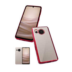 SHIZUKAWILL AQUOS sense7 docomo SH-53C au SHG10 UQ mobile TPU メッキ ストラップ付 1個入り レッド×クリア SHAQSE7CLRE