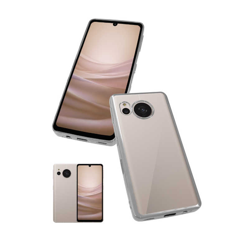 SHIZUKAWILL SHIZUKAWILL AQUOS sense7 docomo SH-53C au SHG10 UQ mobile TPU メッキ ストラップ付 1個入り シルバー×クリア SHAQSE7CLSR SHAQSE7CLSR