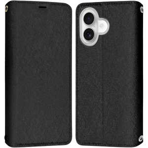 shizukawill iPhone17 手帳型 スリム手帳 ケース カバー Black APIP17SLBK
