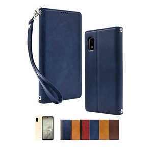 SHIZUKAWILL AQUOS wish / wish2 手帳型 本革調 ケース ネイビー SHAQWNAVY