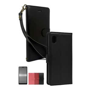 SHIZUKAWILL Xperia Ace iii SO-53C SOG08 A203SO グレイス 手帳型ケース ブラック SOXACE3SIBK