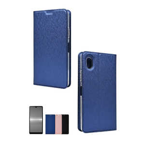 SHIZUKAWILL Xperia Ace iii SO-53C SOG08 A203SO アイファンデ ストラップ付 手帳型 ケース ブルー SOXACE3SLDEBL