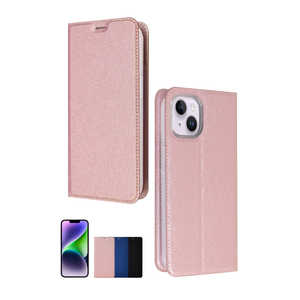 SHIZUKAWILL iPhone14 スリム 手帳型 スマホケース Rose Pink ピンク色 1個入り APIP14SLROPI