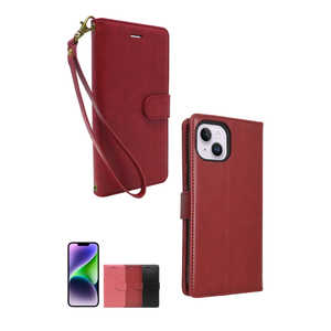 SHIZUKAWILL iPhone14 手帳型 グレイスケース ストラップ付き ストラップホール カージナルレッド 1個入り APIP14REQU SHIZUKAWILL iPhone14 手帳型 グレイスケース ストラップ付き ストラップホール カージナルレッド 1個入り APIP14REQU