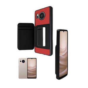 shizukawill AQUOS sense7 ミラーケース アイナ Red＆Black SHAQSE7AYRB