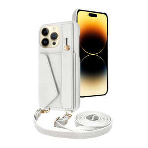 SHIZUKAWILL iPhone 14 Pro Max ショルダーケース アイファンデ5 ストリートモード スノーホワイト APIP14PMIF51WH