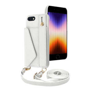 SHIZUKAWILL iPhone SE(第3/2世代) ショルダーケース アイファンデ5 ST-M スノーホワイト APIPSE2IF51WH