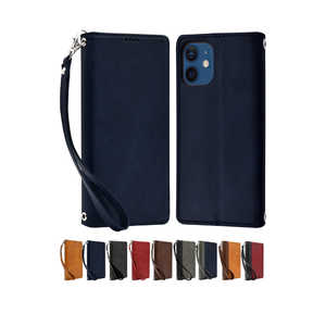 SHIZUKAWILL iPhone12 mini 手帳型 本革調ケース ネイビー APIP12NAVY SHIZUKAWILL iPhone12 mini 手帳型 本革調ケース ネイビー APIP12NAVY