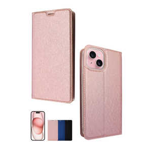 SHIZUKAWILL iPhone15 手帳型 スリムケース RosePink APIP15SLROPI