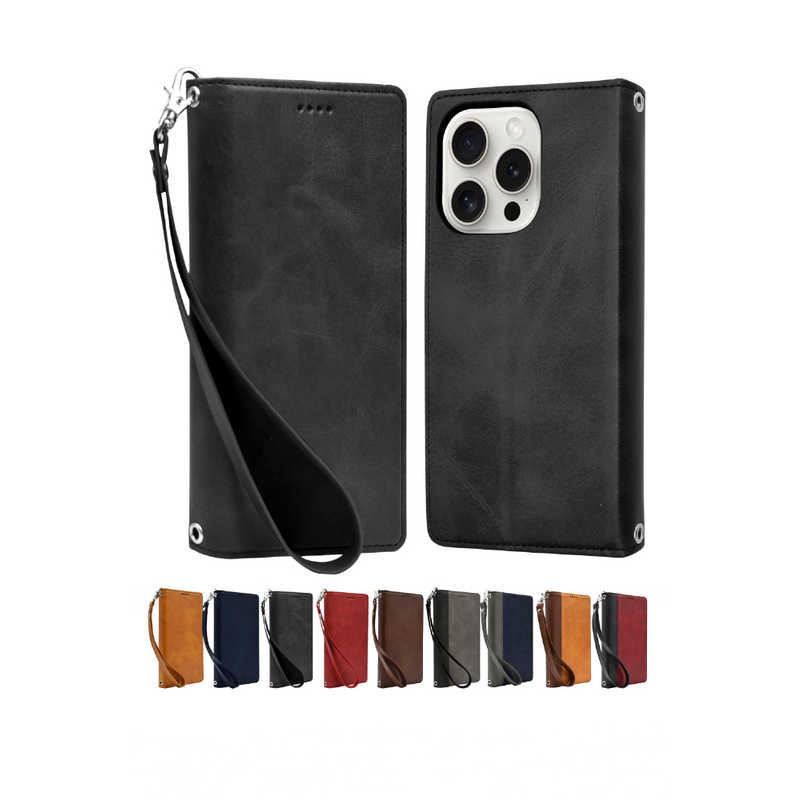 SHIZUKAWILL SHIZUKAWILL iPhone 15 Pro 手帳型 本革調 レザーケース Shizukawill APIP15PBLACK APIP15PBLACK