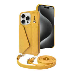 SHIZUKAWILL iPhone15 Pro ショルダーケース アイファンデ5 ストリートモード マスタード APIP15PIF51YE