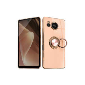 SHIZUKAWILL AQUOS sense7 plus グリッティア リング付ケース ピーチ SHAQSE7PCL5PI