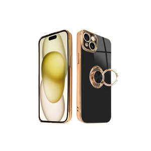 shizukawill iPhone15 Plus �����O�t�L�P�[�X �O���b�e�B�A �u���b�N APIP15MCL5BK