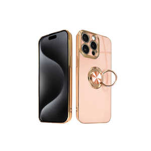 SHIZUKAWILL iPhone15 Pro Max リング付キケース グリッティア ピンク APIP15PMCL5PI