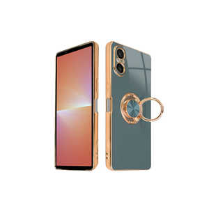 SHIZUKAWILL Xperia 5 V リング付キケース グリッティア ブルーグレー SOX5M5CL5GR SHIZUKAWILL Xperia 5 V リング付キケース グリッティア ブルーグレー SOX5M5CL5GR