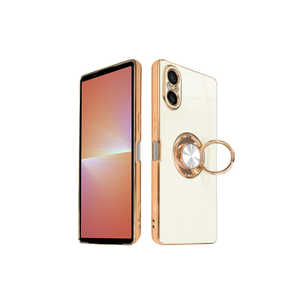 SHIZUKAWILL Xperia 5 V リング付キケース グリッティア パールホワイト SOX5M5CL5WH SHIZUKAWILL Xperia 5 V リング付キケース グリッティア パールホワイト SOX5M5CL5WH