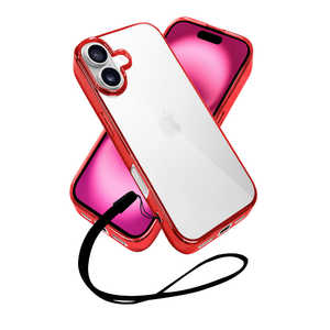 SHIZUKAWILL iPhone16 サイドメッキ ケース カバー クリアケース レッド×クリア APIP16CLRE SHIZUKAWILL iPhone16 サイドメッキ ケース カバー クリアケース レッド×クリア APIP16CLRE