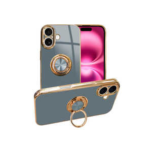 SHIZUKAWILL iPhone16 ケース カバー リング付きケース グリッティア ブルーグレー APIP16CL5GR SHIZUKAWILL iPhone16 ケース カバー リング付きケース グリッティア ブルーグレー APIP16CL5GR