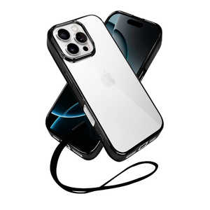 shizukawill iPhone16 Pro サイドメッキ ケース カバー クリアケース ブラック×クリア APIP16PCLBK