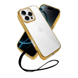 shizukawill iPhone16 Pro サイドメッキ ケース カバー クリアケース ゴールド×クリア APIP16PCLGD