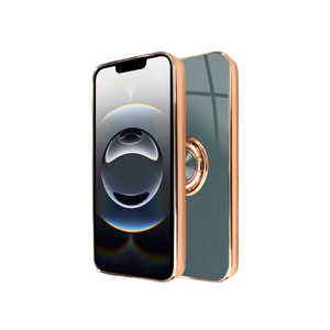 SHIZUKAWILL iPhone16e ケース カバー リング付きケース グリッティア (シズカウィル) ブルーグレー APIPSE4CL5GR