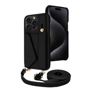 shizukawill iPhone15 Pro Max ショルダーケース i-fde5 STモード アイボリーブラック APIP15PMIF51BK