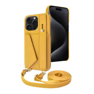 SHIZUKAWILL iPhone15 Pro Max ショルダーケース i-fde5 STモード マスタード APIP15PMIF51YE