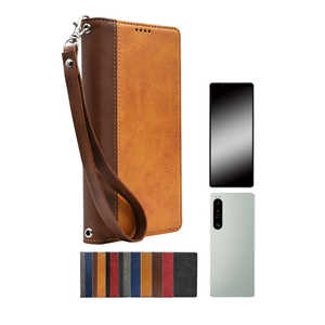 shizukawill Xperia 1 VI 手帳型 本革調ケース BR×DBR SOX1M6BIBDB
