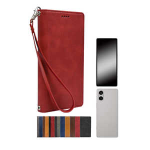 SHIZUKAWILL Xperia 10 VI 手帳型 本革調ケース レッド SOX10M6RED SHIZUKAWILL Xperia 10 VI 手帳型 本革調ケース レッド SOX10M6RED