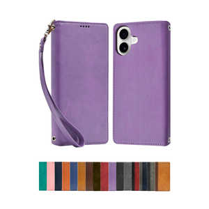 SHIZUKAWILL iPhone16 Plus 手帳型 ケース カバー 本革調 レザーケース パープル APIP16MPURPLE SHIZUKAWILL iPhone16 Plus 手帳型 ケース カバー 本革調 レザーケース パープル APIP16MPURPLE