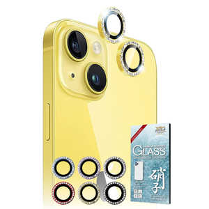 SHIZUKAWILL iPhone14 カメラレンズ キラキラ ラインストーン ガラス 保護フィルム ゴールド APIP14RC2GDGL