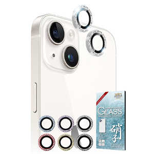 SHIZUKAWILL iPhone14 カメラレンズ キラキラ ラインストーン ガラス 保護フィルム シルバー APIP14RC2SIGL