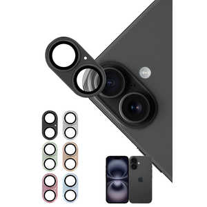 shizukawill iPhone 16(6.1�C���`)/iPhone 16 Plus(6.7�C���`) �J���������Y �K���X �ی�t�B���� �u���b�N APIP16RFBGL