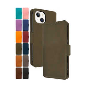 shizukawill iPhone13 手帳型 ケース カバー 本革調 レザーケース シズカウィルRe APIP13V2OLIVE