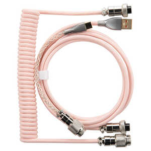 GRAPHT キーボードケーブル GRAPHT ライティング コイルケーブル USB TypeCA(ピンク) ピンク TGR021-CA-PK