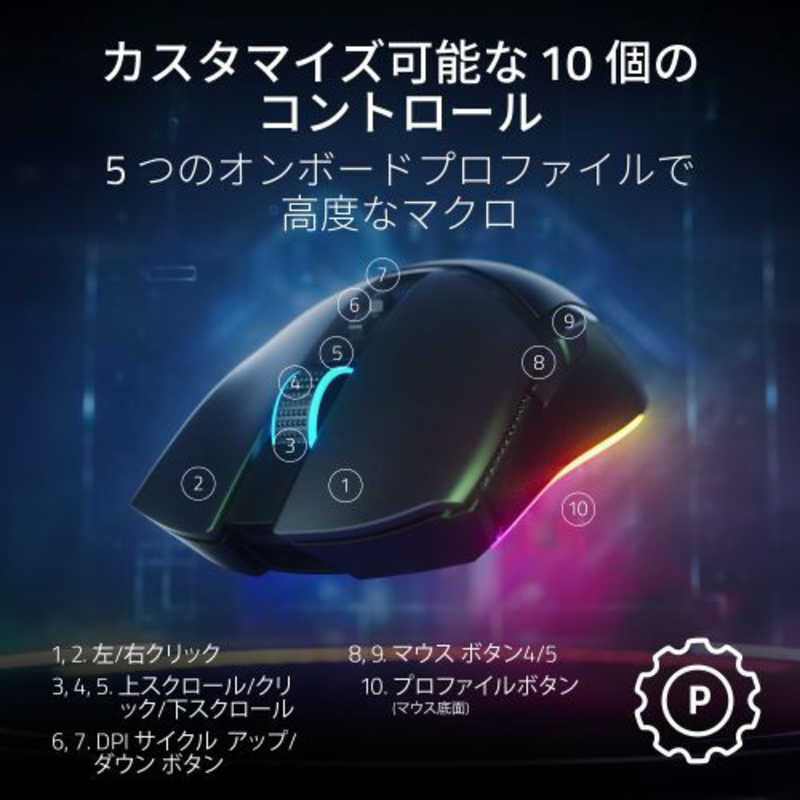 RAZER RAZER ゲーミングマウス Cobra Pro (White Edition) ［光学式 /有線/無線(ワイヤレス) /8ボタン /Bluetooth・USB］ RZ01-04660200-R3A1 RZ01-04660200-R3A1