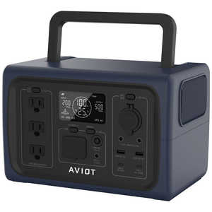 AVIOT ポータブル電源 ［10出力 /AC・DC・ソーラー充電 /USB Power Delivery対応］ NAVY PS-F500-NV