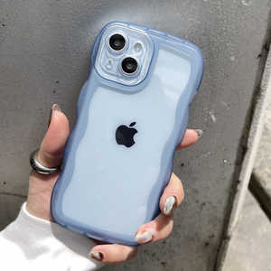インテリオル IPHONE15 クリアなくねくねケース ブルー 1818-15-BLUE