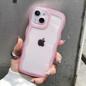 インテリオル IPHONE15 クリアなくねくねケース ピンク 1818-15-PINK
