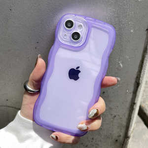 インテリオル IPHONE15 クリアなくねくねケース パープル 1818-15-PURPLE