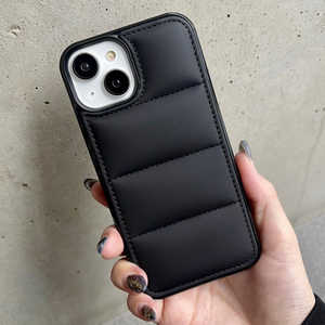 インテリオル IPHONE15 ダウンみたいなふかふかケース ブラック 1830-15-BLACK